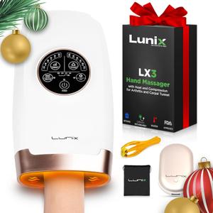 Lunix LX3 Hand Massager, Shiatsu Hand Massage Machine with Heat and Compression, 6 Levels Pressure Point Therapy for Arthritis, Carpal Tunnel, and Finger Numbness, Pain Relief