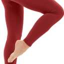 DINNAPE Fleece Lined Leggings Women - Soft Warm Thick High Waisted Tummy Control Thermal Pants for Cold Winter (Large, Wine Red)