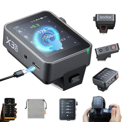 Godox X3 Pro C X3Pro C TTL Wireless GODOX Trigger for Canon, 2.4'' LCD Touchscreen,Built-in 2930mAh Li-ion Battery,2.4GHz Wireless X System with 3 Pro Shooting Modes,APP Support,USB-C Fast Charging