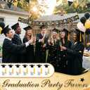LemonRoad 50 Set Mini 2026 Graduation Liquor Bottles Graduation Party Favors with Tassel Grad Cap 1.8oz/50ml Congrats Grad Plastic Shot Bottles with Mini Felt Hat for College High School Party(Gold)