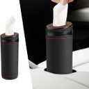 Car Tissues Holder, Multifunctional Tissue Cylinder Boxes, Car Tissues Canned, Travel Tissue Tubes, Car Box Container Fit for Car Cup Holder Home Bathroom Office (Black)