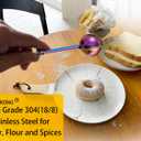 JETKONG Baker's Dusting Wand for Sugar, Flour and Spices, Stainless Steel Powdered Sugar Shaker Duster Sifter, Set of 2 (Rainbow)