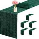 6 Packs 12 x 72 inches Sequin Table Runner, Hunter Green Glitter Table Runner for Birthday Party Supplies Wedding Engagement Baby Shower Holiday Celebration Event Decorations