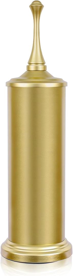 Gold Toilet Brush and HolderExtra Long Handled Toilet Brush for BathroomStainless Steel Heavy Duty Toilet Bowl Brush,Toilet Cleaner Brush -Covered Brush, Durable,Deep Cleaning