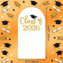 Moukeren 2026 Graduation Decoration Class of 2026 Arch Backdrop Cover 6.6ft Balloon Arch Cover Spandex Backdrop White Congrats Grad Decor for Graduation Season Classes Party Decor(Gold,Class of 2026)