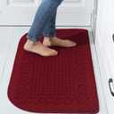 COSY HOMEER 39X20inch Anti Fatigue Kitchen Rug Mats are Made of 100% Polypropylene Half Round Rug Cushion Specialized in Anti Slippery and Machine Washable, Burgundy