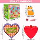 28 Pack Valentines Mochi Squishies Toys and Valentine Cards for Kids, Animal Mochi Squishies Filled Hearts and Valentine Greeting Cards Kawaii Stress Relief Toys Classroom Exchange Party Favors Prizes