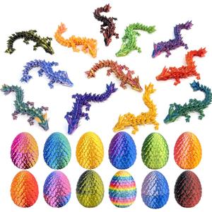 12 Pcs 3D Printed Dragon Eggs with Dragon Inside  Fantasy Collectible, Easter Home & Office Decor (Random Colorful)