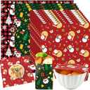 Ctosree 9 Pack Christmas Beeswax Wraps for Food 14.17" 11.42" 7.48" Reusable Beeswax Storage Wrap Bread Sandwich Wrapper for Christmas Kitchen Storage Bowl Covers