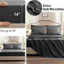 Anluoer Dark Grey California King Comforter Set 7 Pieces, Bed in a Bag with Sheets, All Season Bedding Sets with 1 Comforter, 2 Pillow Shams, 2 Pillowcases, 1 Flat Sheet, 1 Fitted Sheet