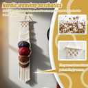 Baseball Hat Organizer,Hat Holder on Wall, Decorative Boho Macrame Hat Rack for Wall to Display Your Baseball Caps Collection