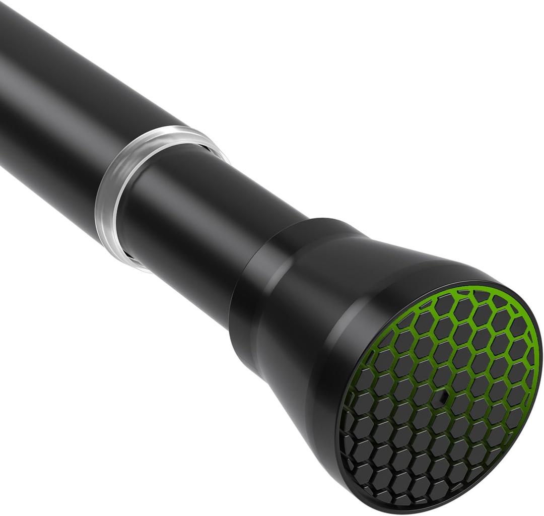 Tension Curtain Rod 30 to 64 inch Adjustable Curtain Rod No Drilling Black Shower Expandable Spring Tension Rod Pressure Spring Curtain Rods for Windows