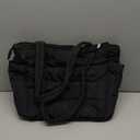 TOPDesign Puffer Tote Bag for Women, Lightweight Puffy Handbag with Compartments, Quilted Shoulder Bag for Work, Travel, Gym (Large, Black)