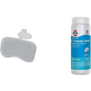 SaluSpa Padded Pillows (2-Pack),Grey & HTH 42049 Swimming Pool Care 1" Chlorine Tabs, Swimming Pool Chlorinating Sanitizer, 1.5lb
