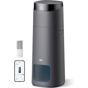 Dreo 16L Smart Humidifier Large Room 1000 ft, 130H Cool Mist Air Humidifiers for Bedroom Plants Baby, Top Fill, Remote/Touch/Voice & APP Control, Self-Cleaning Tank, 30dB, RGB Light, HM755S Grey