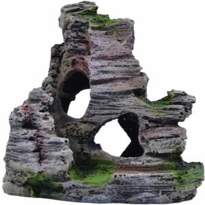 Mountain View Decor Rockery Landscape Rock Hiding Cave Tree Aquarium Ornament Fish Tank Decoration