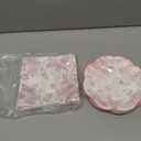 NatNarr 50 Pcs Pink Floral Plates and Napkins, Pink and White Party Supplies Include Scalloped Floral Dessert Plates and Disposable Tolie Napkins for Easter, Baby Bridal Shower, Wedding, Mothers Day