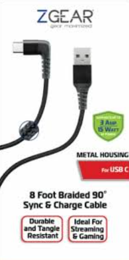 Z Gear Metal Housing. 10 Foot Braided Sync & Charge Cable, IPhone, IPad, IPod