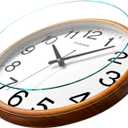 TIMESS Wall Clock, Classic Wood Style Finish, 18 Inch Non-Ticking Silent Battery Operated Analog Clock, Ideal Retro Decor for Home, Bedroom, Living Room, Kitchen, Bathroom, Office(Wood Yellow)