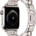 VISOOM Starlight Bracelet Compatible for Series SE 2/9/8 Gold Apple Watch Band 41mm/40mm/38mm Series 7 Women Dressy Luxury Wristband Jewelry Metal Watch Strap Replacement for iWatch Series 6/5/4/3/2/1