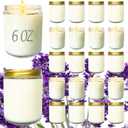 24 Pcs 6 Oz Lavender Scented Soy Candles Set,Mason Jar Bulk Candles for Gifts,Aromatherapy Candle,Great Stress Relieving Scented Candle for Girls As A Gift for Birthdays, Weddings