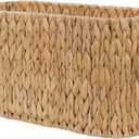 Coeusy Toilet Paper Storage Basket, Water Hyacinth Toilet Paper Holder for Up to 6 Mega Rolls, Wicker Basket for Bathroom Accessories Organizer, Boho Hand Woven Rattan Decorative Decor, Natural