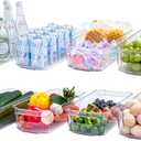 JollyPack 8 Pack Clear Plastic Storage Bins, Pantry Organizers and Storage with Handles, Clear Storage Containers for Fridge, Kitchen, Cabinet, Bathroom and Office (8pack 12.5"Lx 6.4"W x 3.35" H)