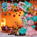 Pastel Christmas Balloon Arch Garland Kit, 147Pcs Pink Green Blue Balloons and Gingerbread Man Candy Foil Balloons for Christmas Candyland Holiday New Year Birthday Party Decorations