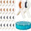 Above Ground Pool Cover Clips - 20 Pcs 5.1 Inch Pool Cover Spring Clamps, Large Heavy-Duty Swimming Pool Cover Clip Holder, Plastic Winter Above Ground Pool Cover Fasteners for Towel Beach Chair