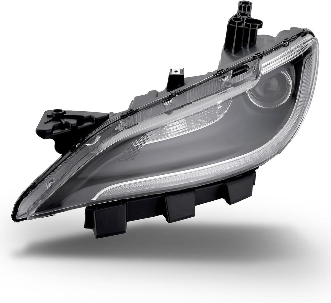 Headlights Assembly Compatible with 2015-2017 Chrysler 200,Headlamp w/LED DRL Chrome Trim 8 pins Driver Side Replacement CH2502293 68284782AA