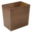 mDesign Rectangular Narrow Trash Can Wastebasket, Small Garbage Container Bin for Bathroom, Kitchen, Home Office, Craft Room, Bamboo Veneer, Brock Collection, Brown