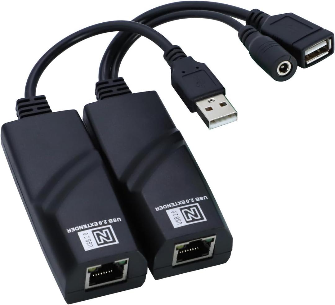 E-SDS USB 2.0 Extender to RJ45 Over Cat5 Cat5E Cat6 up to 196 Ft, USB Ethernet Extender Over Cat5/5E/6 Supports Windows/Mac/Vista, Plug and Play, No Driver Needed