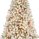 National Tree Company 7.5ft Pre-Lit Flocked Acacia Christmas Tree