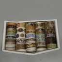 36 Rolls Vintage Washi Tape Pack Retro Arts Adhesive Tapes Wide Chronicle Decorative Masking Tape Sets for Craft, Kids, Scrapbook, DIY, Gift Wrapping (Madame de Pompadour)