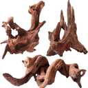 Natural Aquarium Driftwood for Fish Tanks & Reptile Terrariums  Safe Fish Tank Decorations, Unique Twisted Branches 3-Piece 7-11 Inch Low Tannin, Easy to Sink (Mopani Driftwood 7 to 11 Inch (Pack of 3))