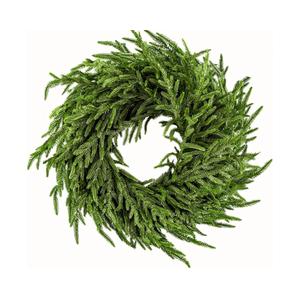 24" Norfolk Pine Wreath for Front Door, Real Touch Norfolk Pine Wreath Artificial Green Wreath Greenery Realistic Wreath Holiday Decoration for Home Decor
