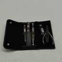 Manicure Set 6-Piece with Cowhide case, Professional Care for Hands and feet, Black