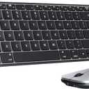 seenda Bluetooth Keyboard and Mouse for Mac, SKM64-2 Multi-Device Rechargeable Slim Wireless Keyboard Mouse Stainless Steel Full Size, Compatible with MacBook Pro/Air, iPad, Mac - Black Silver