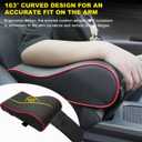 Yourkar Car Armrest Cushion, Soft Memory Foam Auto Armrest Pillow with Storage Bag, Leather Center Console Arm Rest Padded Cushion with Phone Holder, Universal Car Accessories (Black&Red)