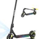 ZK01 Electric Scooter for Kids Ages 6-12, 5/7.5/10 MPH Speeds, 130W Motor, Double Brake, LED Display & Colorful Lights,Foldable Electric Scooter,Ideal Gift for Kids(Riders 3.9-5.2 ft)