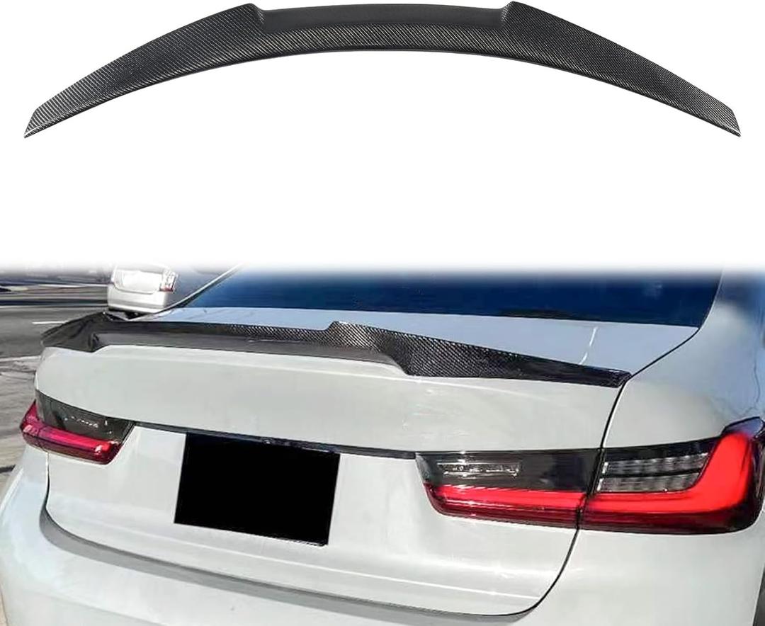 Real Carbon Fiber Rear Spoiler Wing Compatible with BMW G20 3 Series G80 M3 2019-2025, Trunk Spoiler for 330i, 330i xDrive, M340i, M340i xDrive, 330e, 330e xDrive, M3, M3 Competition