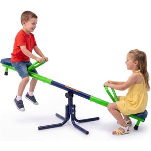 HURTLE Spinning Swivel Seesaw for Kids, Teeter Totter for Toddlers, Sturdy Steel Outdoor Seesaw for Boys & Girls, Kids Yard Toy that Spins & Teeters for Active, Screen Free Fun, Great Backyard Gift