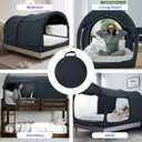 Alvantor Bed Canopy Bed Tents Dream Tents Privacy Space Twin Size Sleeping Tent Indoor Pop Up Portable Frame Curtains Breathable Grey Cottage (Mattress Not Included) Reducing Light