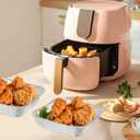 50 PCS Air Fryer Liners Disposable Aluminum Foil Liners 8" x 8" Square Airfryer Liners Non-stick Air Fryer Paper Oven Basket Food Grade Aluminum Foil Pans for Baking, Frying, Grilling, Roasting