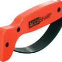 AccuSharp Knife Sharpener, Ergonomic Comfortable Handle, Compact & Easy to Use, Restore and Hone Straight & Serrated Knives, Blaze Orange