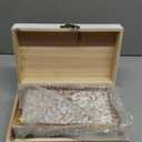 Wooden Storage Box Set of 2 - Hand Carved Floral Decorative Boxes with Hinged Lids - Solid Pine Keepsake Organizer for Jewelry, Photos, and Rustic Farmhouse Home Décor