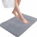 Thick Memory Foam Bath Rugs  Soft Absorbent Velvet Bathroom Mats, Durable Dots on Underside, Machine Washable  24x16 Carpet Rug for Shower Floor, Room Decor (Graphite Gray)