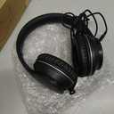 LORELEI X6 Over-Ear Wired Stereo Bass Headphones with Microphone, Lightweight, Foldable & Portable with 1.45M No-Tangle for Smartphone, Tablet, MP3/4, Space Black