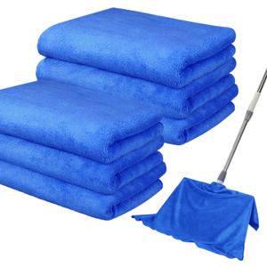 6 Pack Microfiber Cleaning Cloths Extra Large 30" x 20",XL Rags Washable Reusable Streak Free Lint Free Towels for Floor Mop,Glass,Windows,Kitchen,Bathroom,Office & Car Cleaning(Blue)