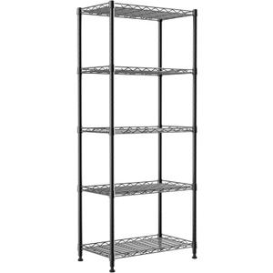 REGILLER 5-Wire Shelving Metal Storage Rack Adjustable Shelves,Standing Storage Shelf Units for Laundry Bathroom Kitchen Pantry Closet(Black,11.8" D x 21.2" W x 53.5" H)
